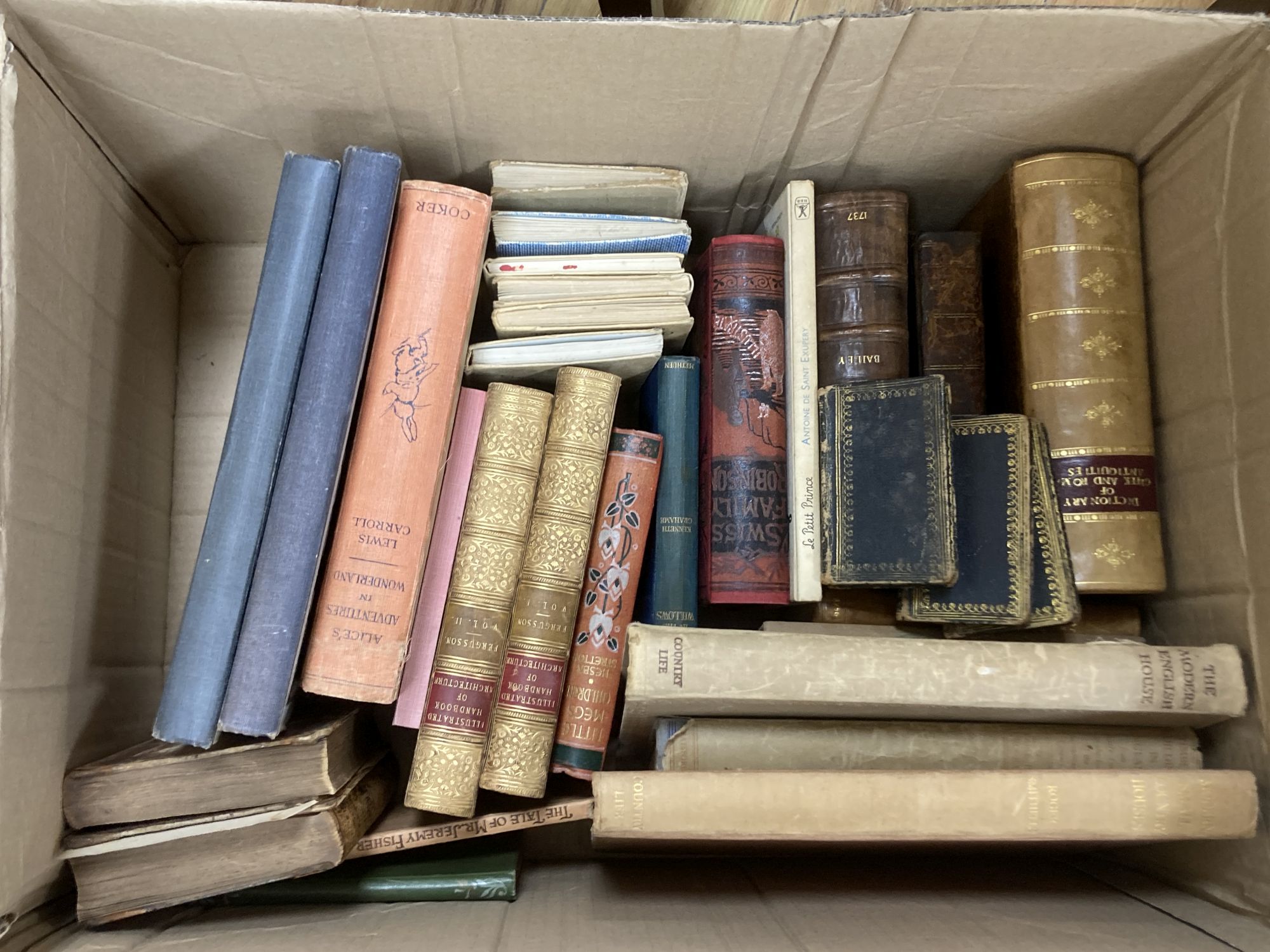 A collection of books, including bibles, childrens, Sussex-related, HMSO, etc.